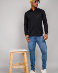 Plain Cotton Shirt Black