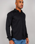 Plain Cotton Shirt Black