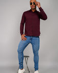 Plain Cotton Shirt Wine