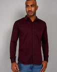 Plain Cotton Shirt Wine