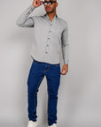 Plain Cotton Shirt gray