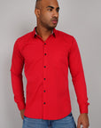 Plain Cotton Shirt red