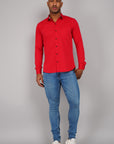 Plain Cotton Shirt red