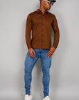 Plain Cotton Shirt brown