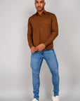 Plain Cotton Shirt brown