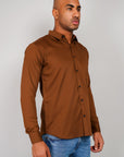 Plain Cotton Shirt brown