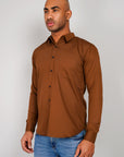 Plain Cotton Shirt brown