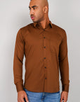 Plain Cotton Shirt brown