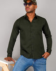 Plain Cotton Shirt Mehandi