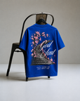 God Sent Oversized T-Shirt – Faith Made Me Inspirational Graphic Tee (Royal Blue)