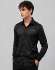 Midnight Black Stay Rare Premium Satin Shirt