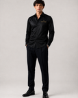 CASA NOIR Luxe Black Satin Shirt