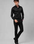 KRONIK Midnight Black Satin Shirt