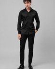 KRONIK Midnight Black Satin Shirt