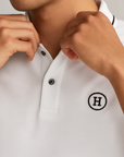 Placket Detail Regular Polo Shirt white