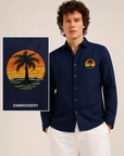 Tropical Sunset Palm Full Sleeve Casual Shirt