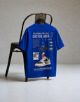 Cactus Jack Sneaker Blueprint Oversized T-Shirt – Streetwear Sneakerhead Graphic Tee (Royal Blue)