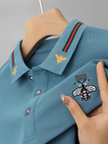 Luxurious Bee Emblem Signature Collar Polo T-Shir