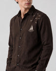 Coastal Voyage Embroidered Cotton Shirt