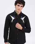 Midnight Swallow Embroidered Premium Shirt