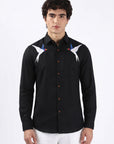 Midnight Swallow Embroidered Premium Shirt