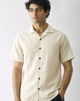 Cream Popcorn Half Sleeve Shirt