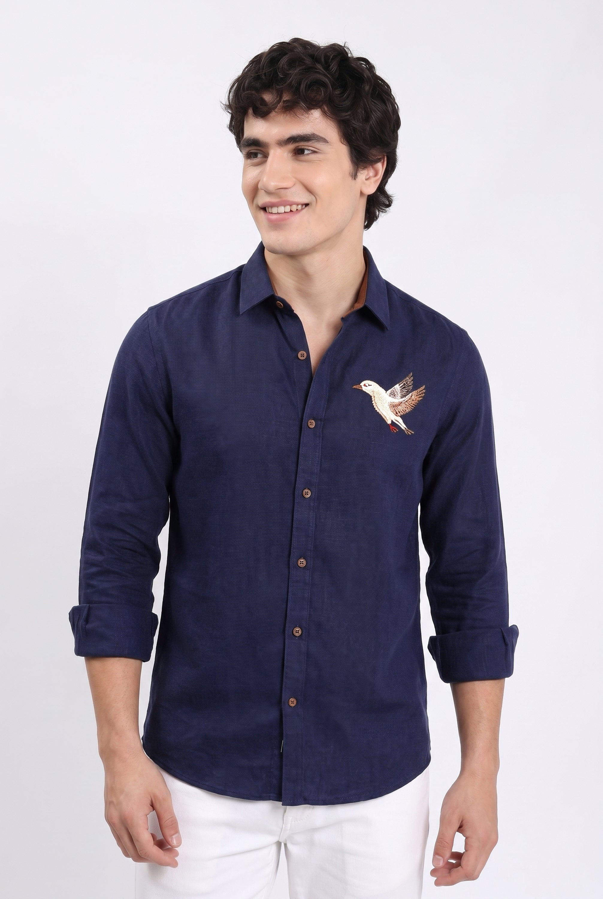 Azure Wings Premium Embroidered  Shirt