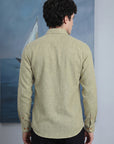 Ocean Voyage Sage Green Premium  Embroidered Shirt