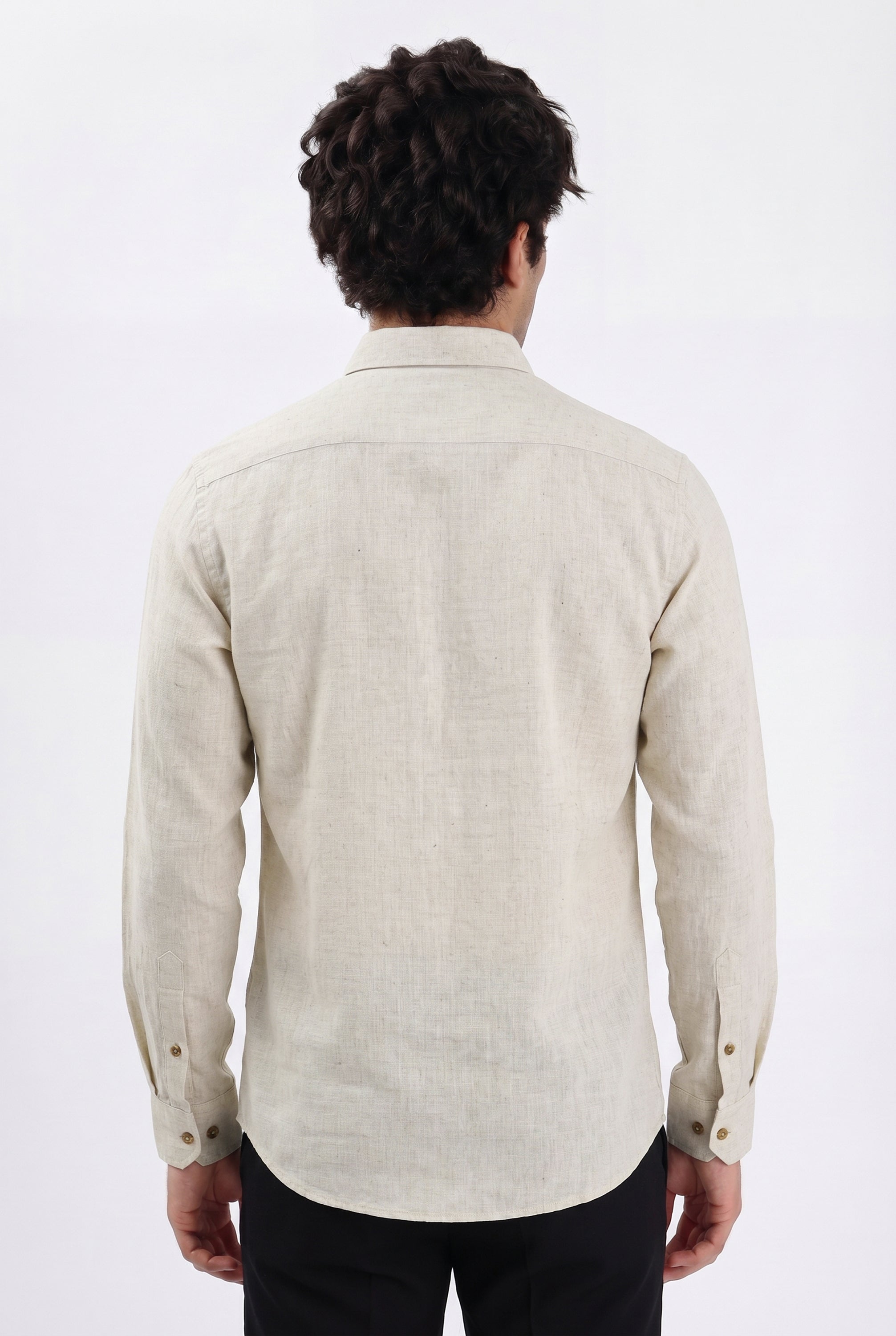 Island Breeze Premium Beige  Embroidered Shirt