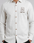 Coffee & Chill Premium Embroidered   Linen Shirt