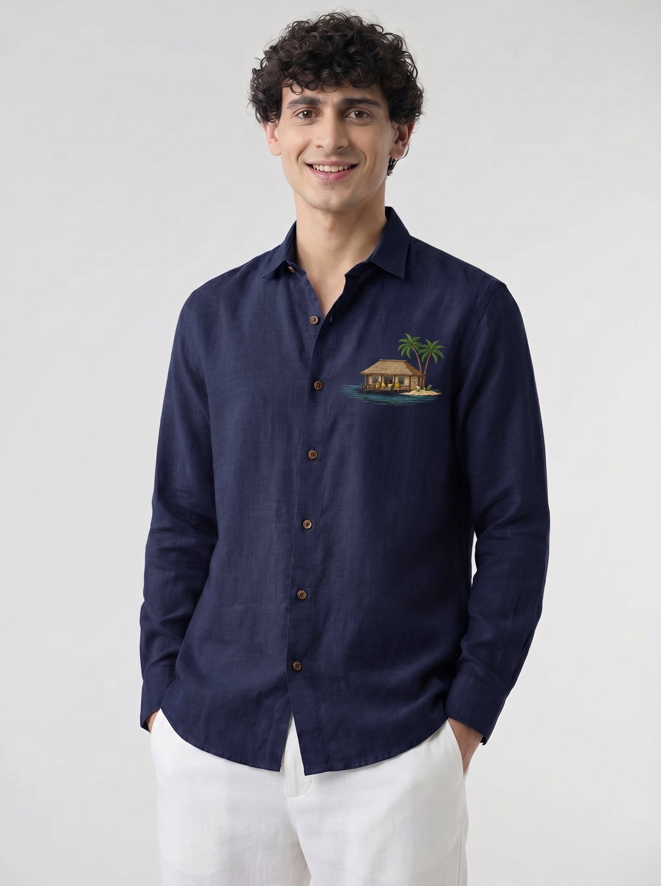 Island Retreat Premium Embroidery   Shirt