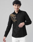 Royal Panther Premium Black  Embroidered Shirt