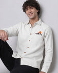 Alpine Sunset Premium White  Embroidered Shirt