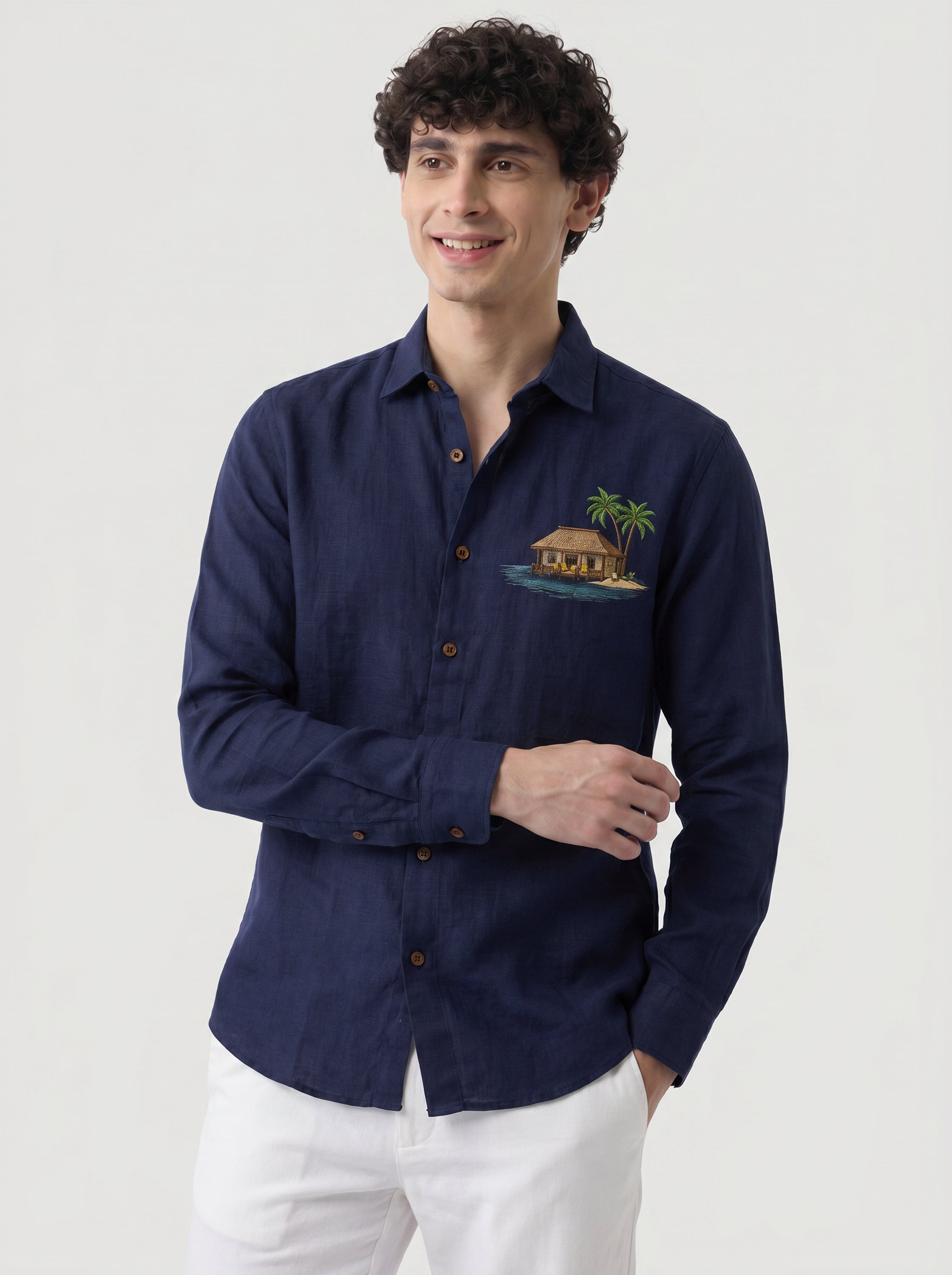 Island Retreat Premium Embroidery   Shirt
