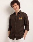 Sunset Palm Premium  Embroidery  Shirt