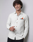 Alpine Sunset Premium White  Embroidered Shirt
