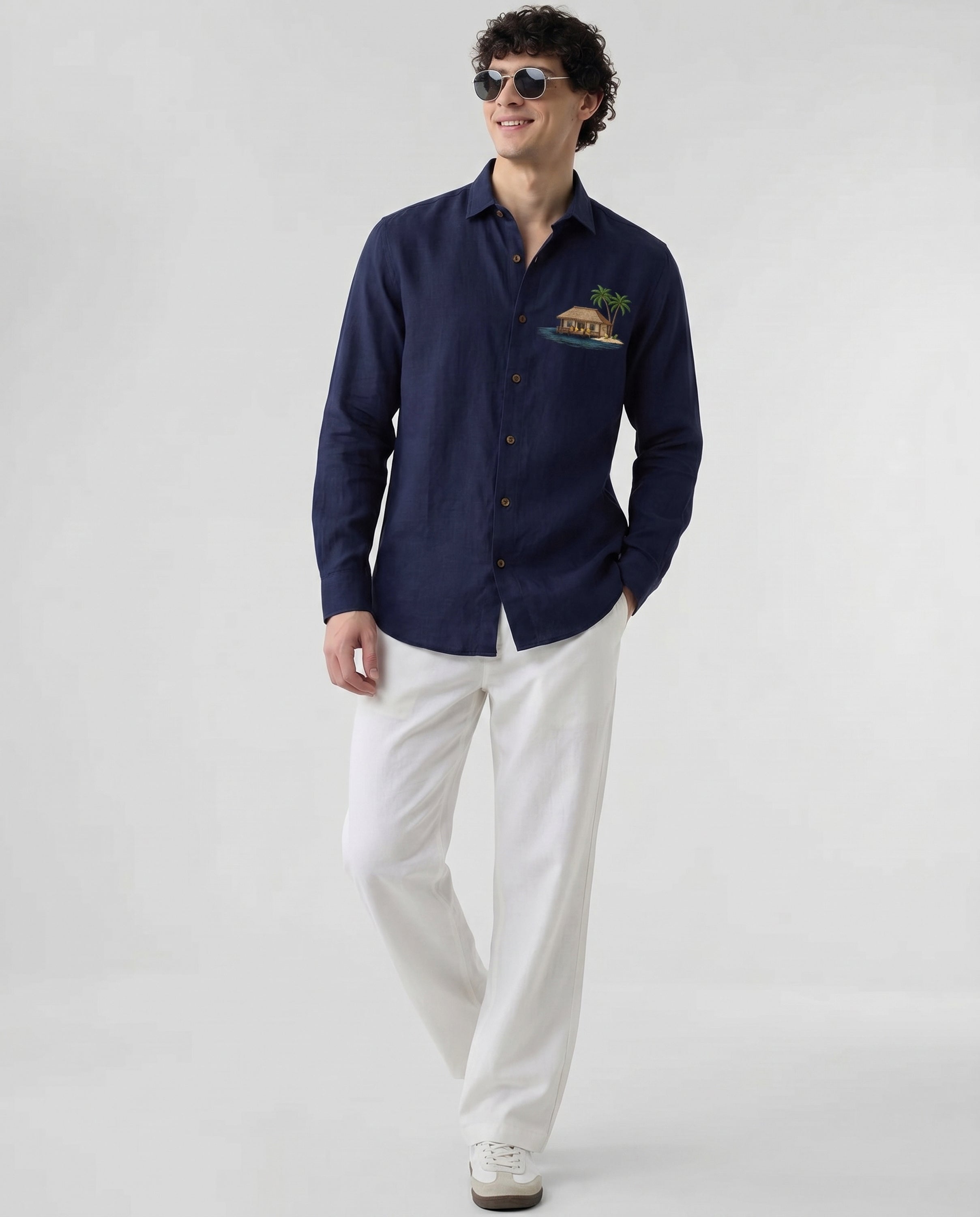 Island Retreat Premium Embroidery   Shirt