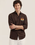 Sunset Palm Premium  Embroidery  Shirt