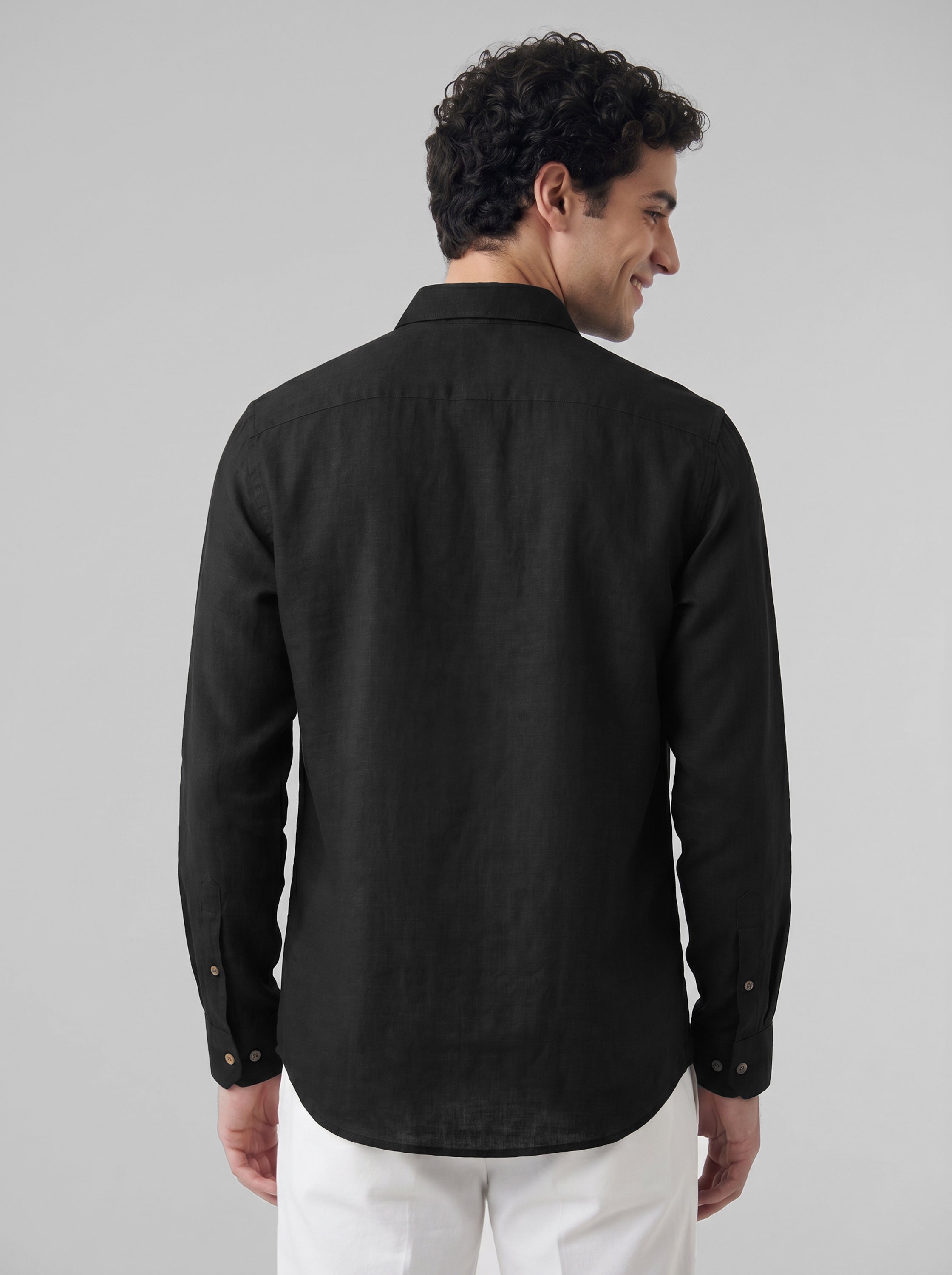 Midnight Bloom Embroidered Cotton Shirt