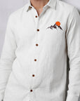 Alpine Sunset Premium White  Embroidered Shirt