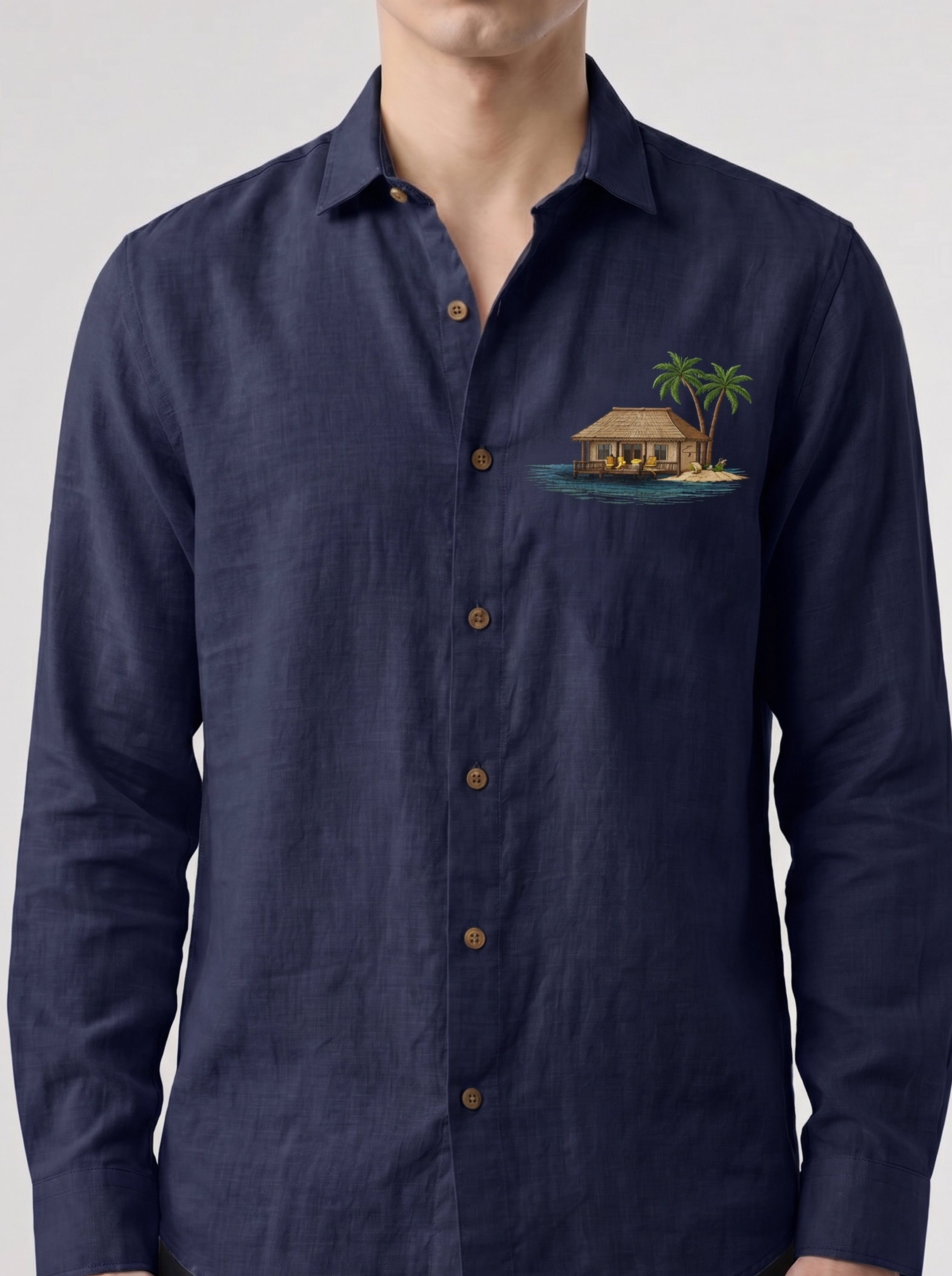 Island Retreat Premium Embroidery   Shirt
