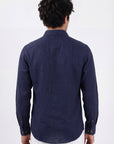 Mountain Lodge Premium Navy Blue  Embroidered Shirt