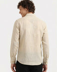 Coastal Escape Premium Beige  Embroidered Shirt