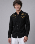 Golden Flight Embroidered Cotton Shirt