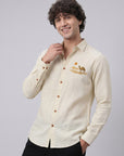 Desert Dune Premium Beige  Embroidered Shirt