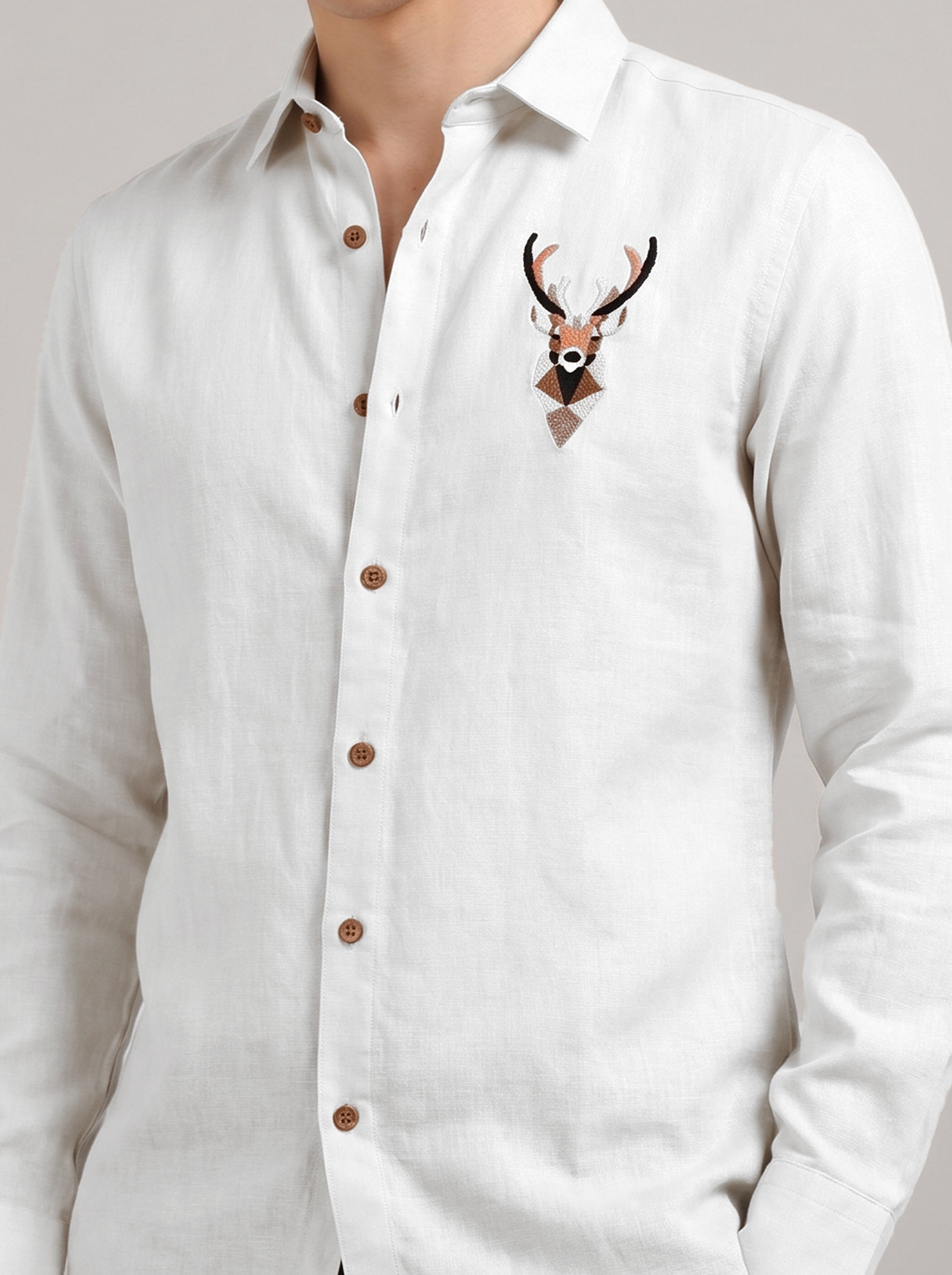 Nordic Stag Premium Embroidery  Shirt