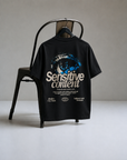 Sensitive Content Oversized Tee – Washed Black Streetwear Graphic T-Shirt
