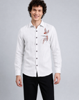 Elegant Flying Crane Full Sleeve Casual Shirt