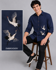 Twin Flying Crane Full Sleeve Casual Shirt
