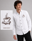 Coffee Cup & Book Full Sleeve Casual Shirt